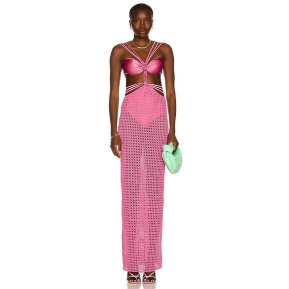 PatBO Cut Out Beach Dress in Blush Pink - Picture 2 of 10